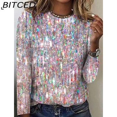 Women's Fashion Casual Autumn Winter Long Sleeve O-Neck Blouses & Shirts