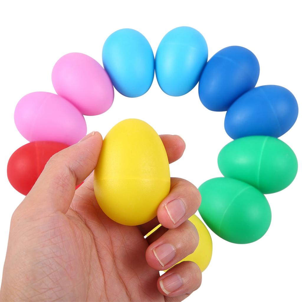 10Pcs Egg Shakers Musical Instruments Percussion Egg for Kids Puzzle Toys Easter Egg Shaker for Early Education Learning Gifts