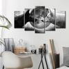 5 Paneele Wolf Poster Wandkunst für Wohnzimmer Tierbilder Leinwandbild Heimdekoration Meer Mond Poster und Drucke OHNE RAHMEN
