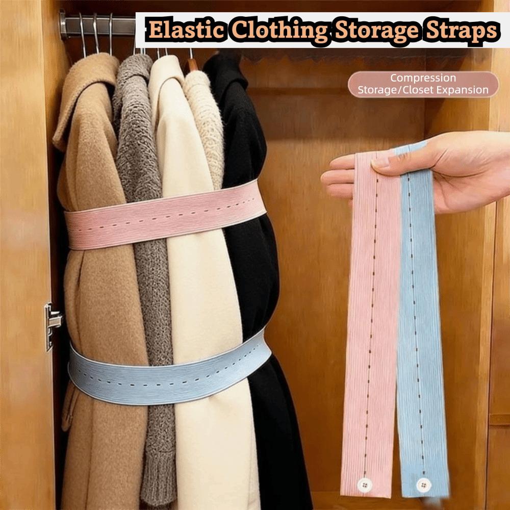1/2/10/30Pcs Adjustable Elastic Storage Strap Roll-up Clothes Organizer Band Household Sorting