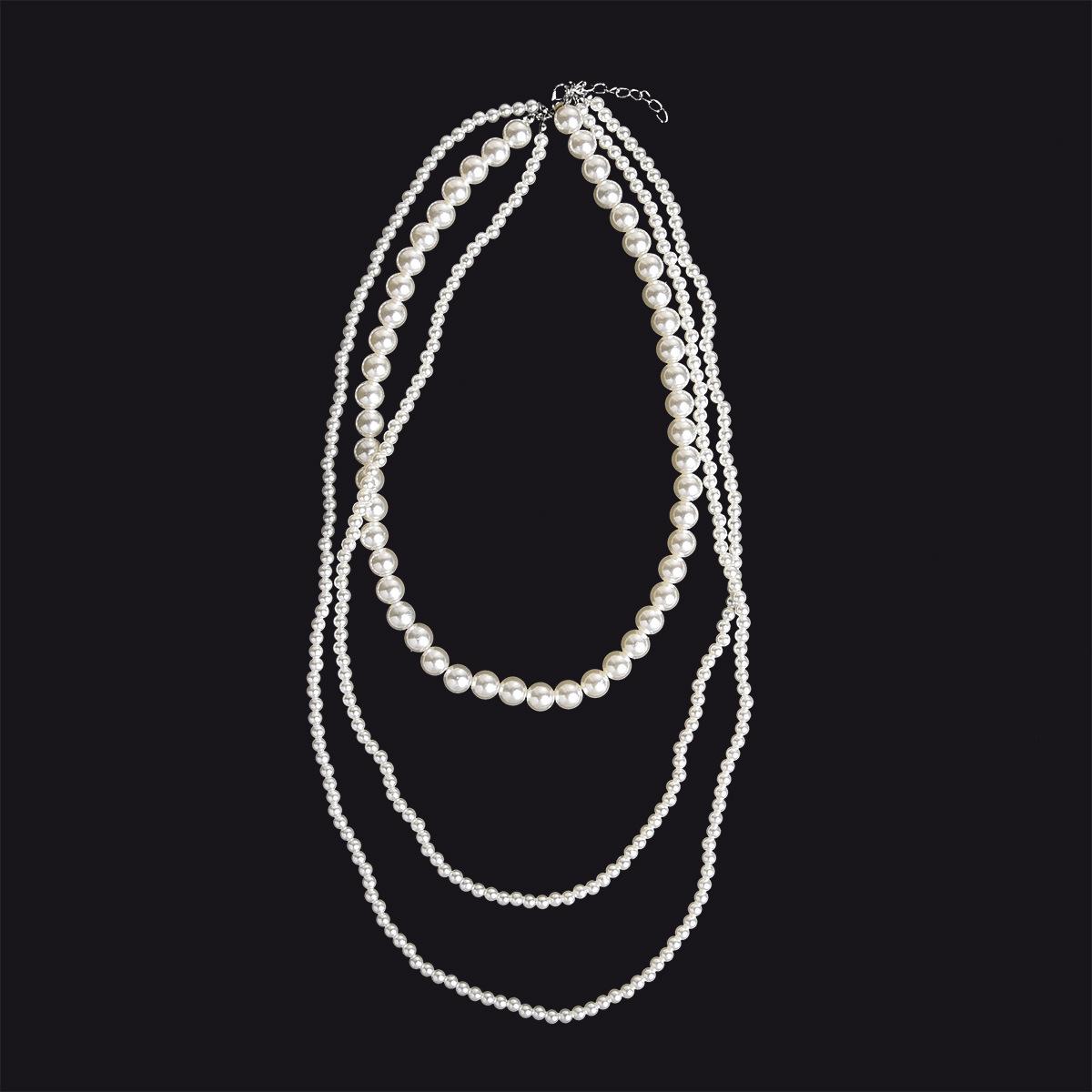 Винтажное западное свадебное ожерелье, многослойное жемчужное ожерелье, простое ожерелье, универсальные аксессуары для свадебного платья