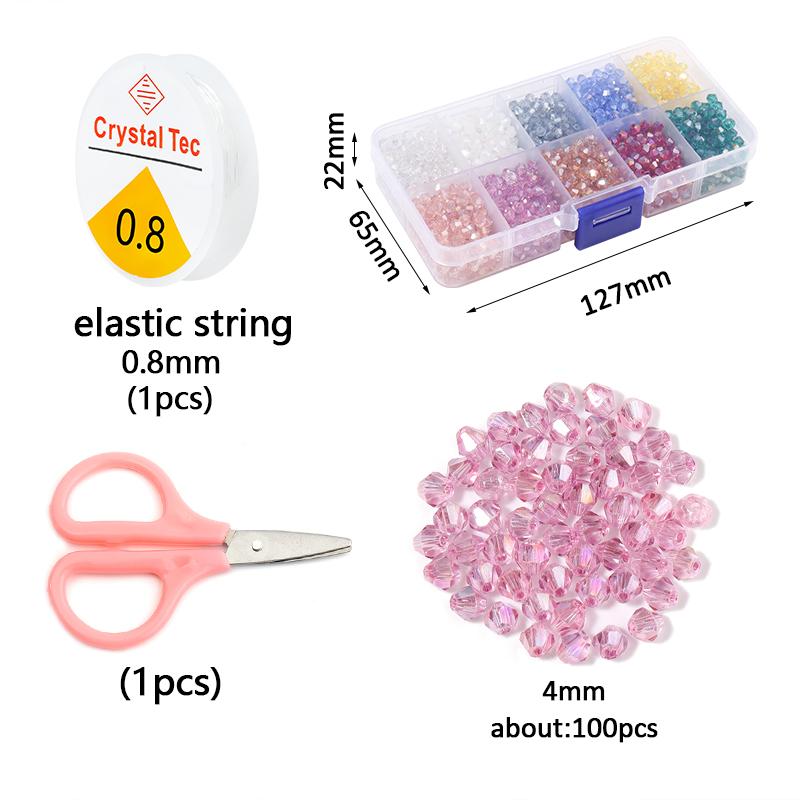 Jewelry Making Kits Czech Crystal Bicone Beads Kit For Making Jewelry Material Loose Spacer Beads Box DIY Bracelet Earrings