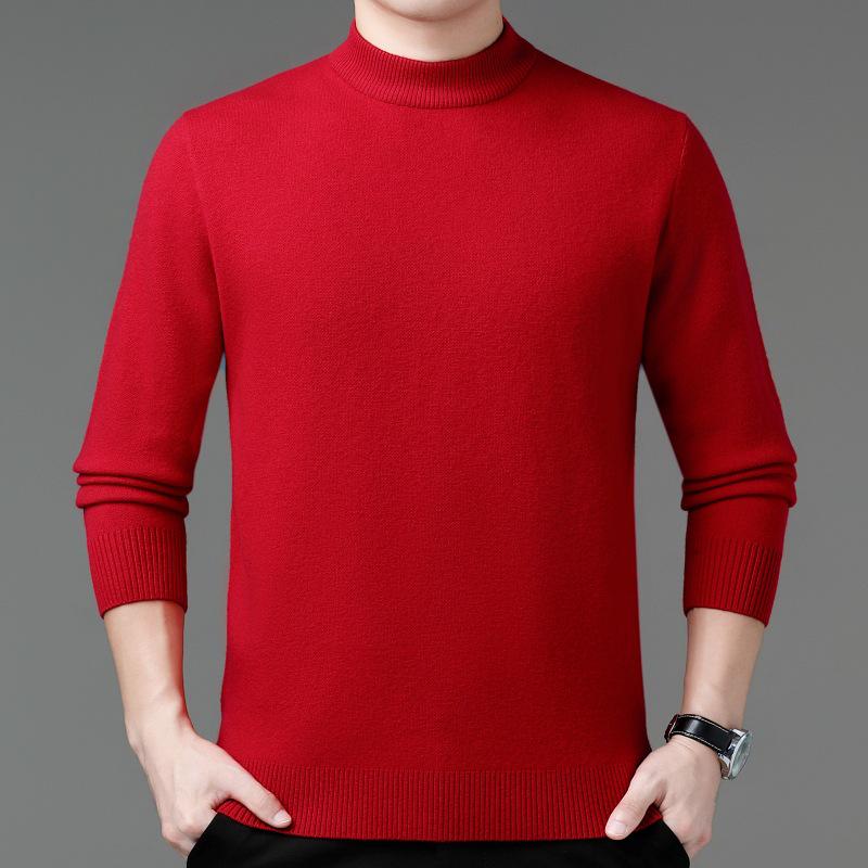 Herren Business Casual dicker Kaschmirpullover - Neuer Stil, Halbhoher Rundhalsausschnitt, 100% Reines Kaschmir, Hochwertige Basisschicht