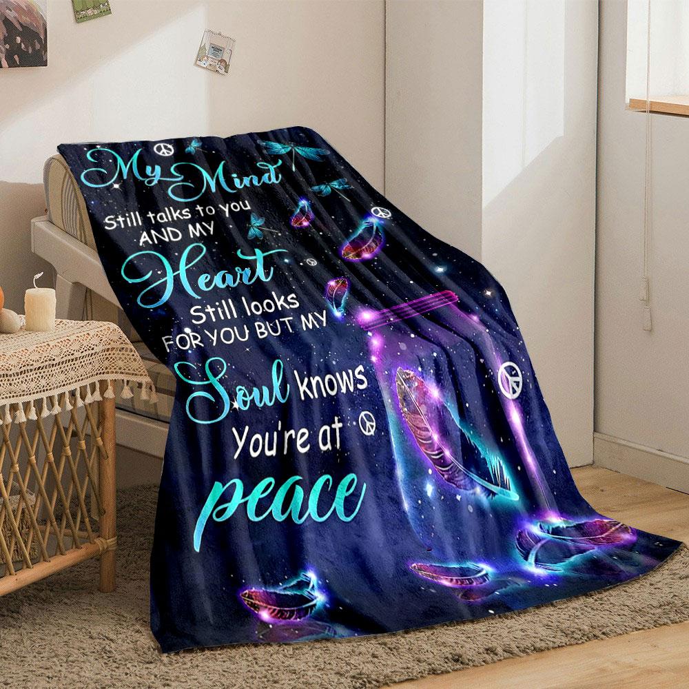My Mind Still Talks To You Memorial Blanket Bedroom Blanket for Livingroom Couch Lunch Break Soft Throw for Friend's Festival Gift