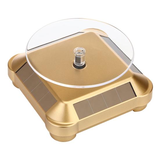 Solar Rotating Display Stand 360 Degrees Dual Use Stable Automatic Turntable for Showcase