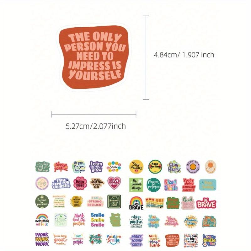 50pcs Positive Affirmation Colorful Graffiti Stickers Waterproof PVC Material Personalized Gift Decoration Water Cup Scrapbook