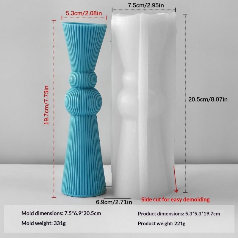 Artistic Striped Roman Column Silicone Mould For Handmade Candle Home Decoration And Craft Projects