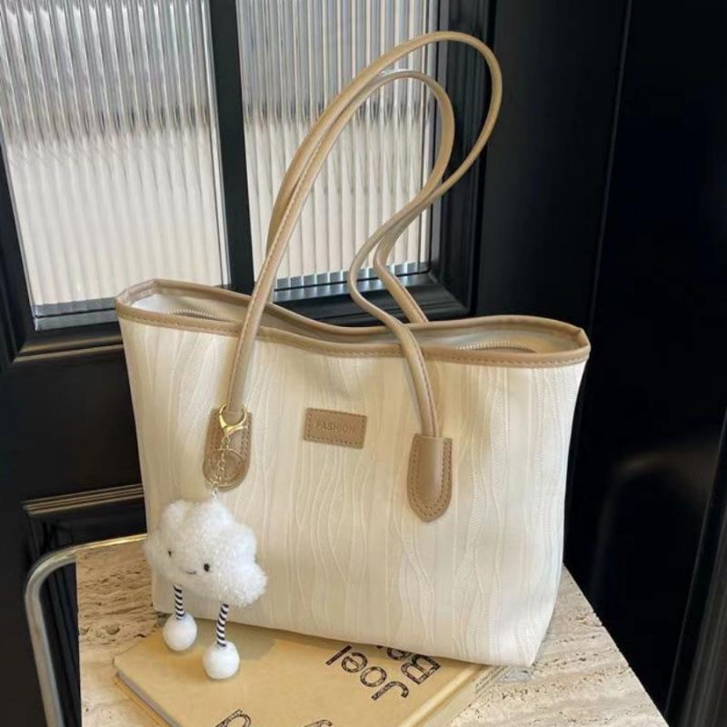 

Women s 2025 Versatile Large Capacity Tote Bag - Fashionable Single Shoulder Handbag for College and Commute Bag + Long Leg Cloud Pendant