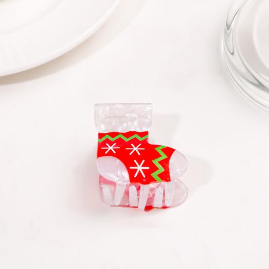 Strong Grip Hair Claw Christmas Themed Hair Clip Christmas Tree Gingerbread Man Snowflake Pattern