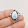 Bague larimar en forme de larme en argent sterling 925, Bague faite à la main avec pierre bleue, Bijou statement minimaliste, Bague inspirée de l'océan