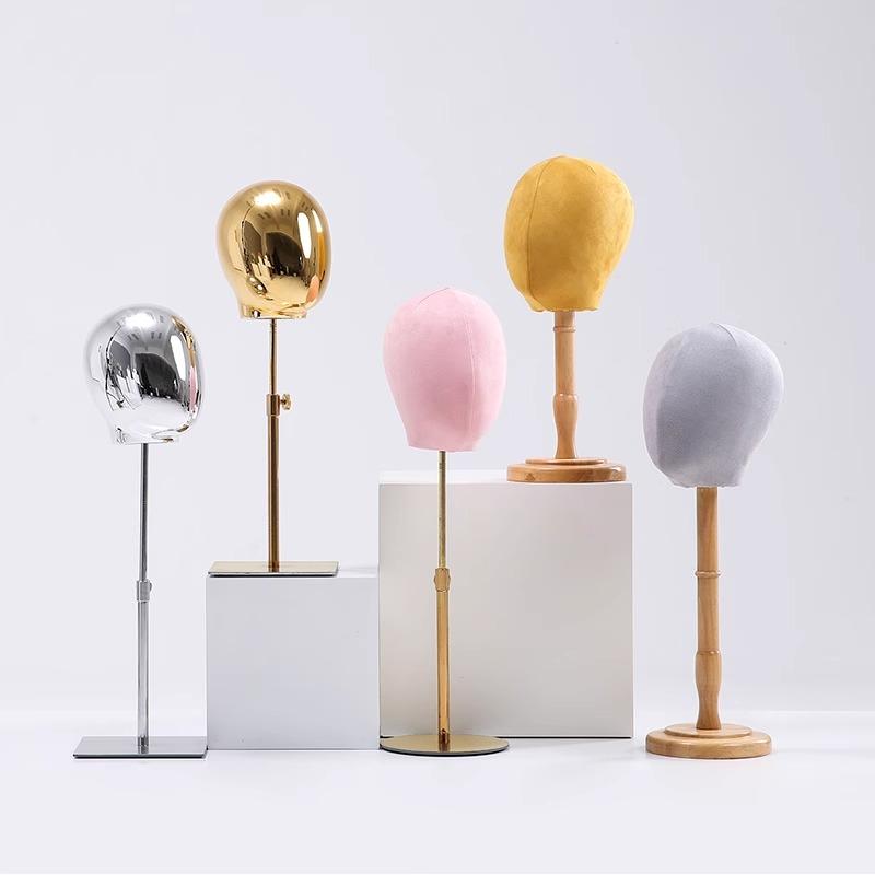 Gold Chrome Kid Model Head for Hat Display in Clothing Stores