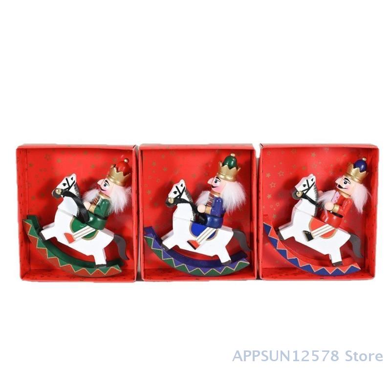 1Pcs Wooden Nutcracker Santa Claus Figurine Decoration 25cm Santa Claus Nutcracker Festive Ornament