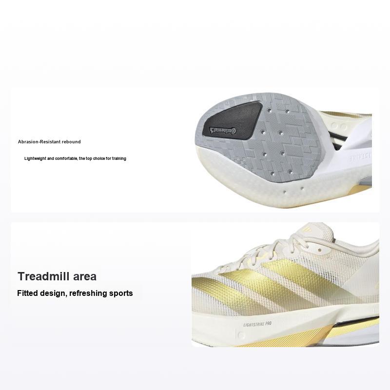 Adidas Women's White/Gold/Cream Adizero Boston 13 Chalk Metallic Sneakers Orange-Tint Js4952 Cm