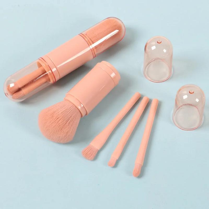 4 In 1 Telescopic Makeup Brush Portable Travel Makeup Brushes Set Eyeshadow Loose Powder Mini Makeup Brush Beauty Tools