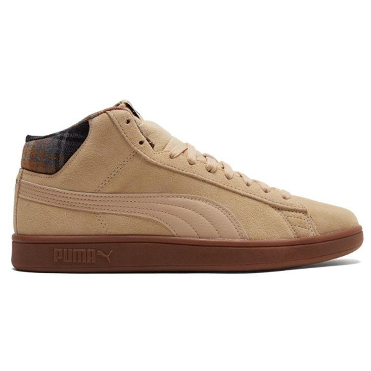 Puma Smash V2 Mid WTR Plaid - Pebble Unisex Sneakers Cream Urban-Red Black 385174-02