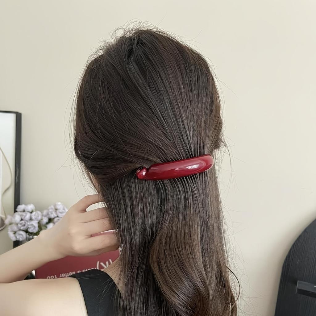 Banana Hair Clip, Horse Tail Buckle Clip, One-Word Clip, Retro Twist Clip, Elegant and Simple