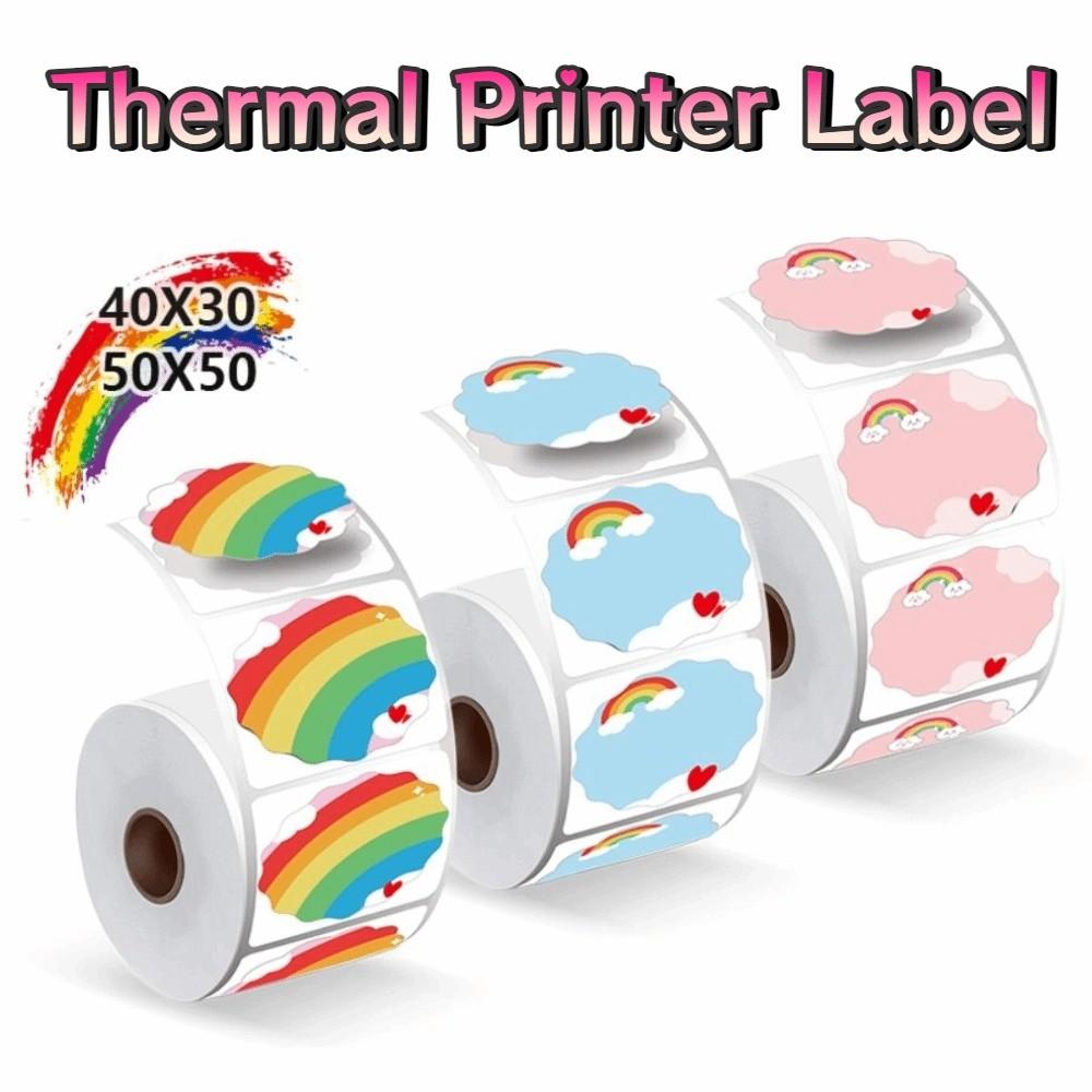 140/230Pcs DIY Blank Label Sticker Rainbow Self-Adhesive Thermal Paper  Shipping Labels