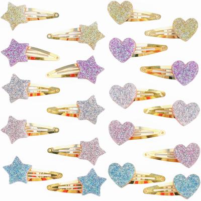 10/20 Stück Glitzernde Stern Haarspangen Kinder Glitzer Herz Haarnadeln Mädchen Legierung Schnappspangen Clips Kinder Kinder Haarschmuck
