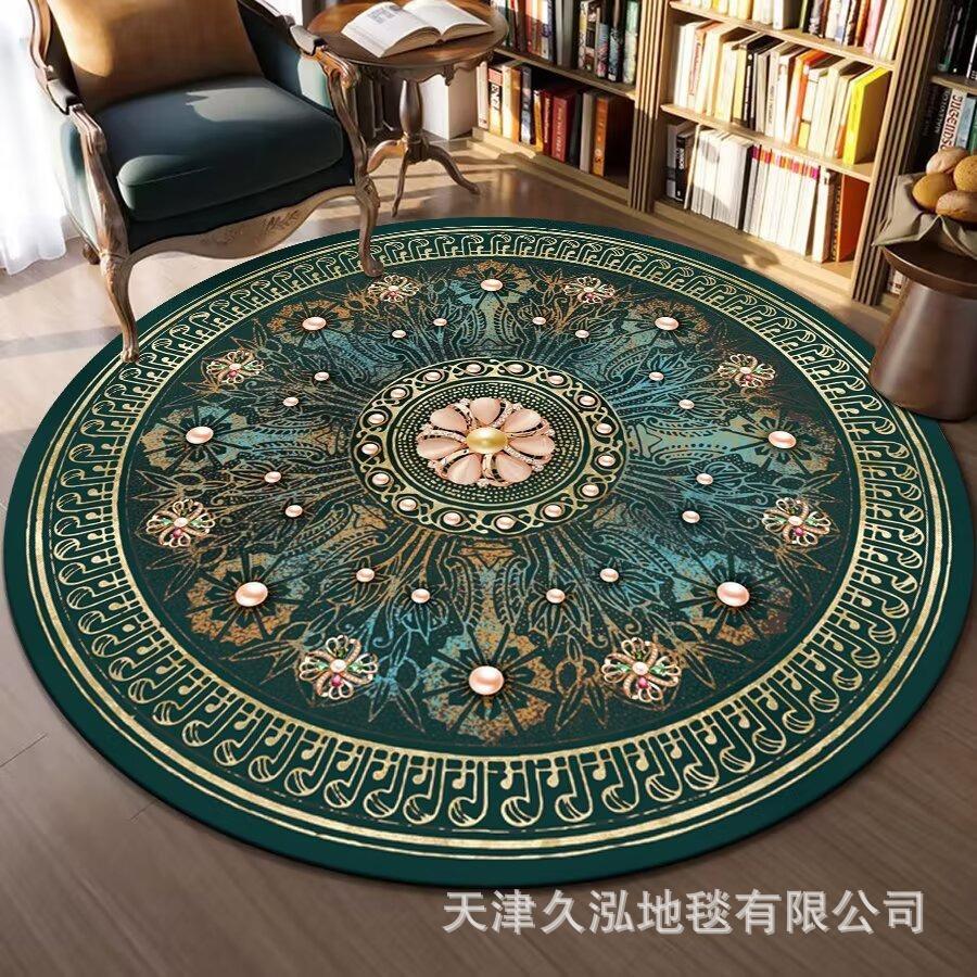 Circular Carpet Bedroom Living Room Carpet Coffee Table Carpet Home Sofa Circular Mat Ethnic Style Carpet