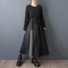 DIMANAF Übergröße Damen Locker Langarm Kleid Neu Winter Herbst Elegant Dame Maxi Kleid Schwarz 2026