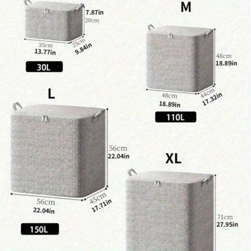 Large Foldable Clothes Storage Bag, Extra-Large Fabric Extra-Large Ace-Saving Organizer for Quilts, Clothing, Toys - Ideal for Bedroom, Home