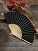 1pc-pure Black Paper Folding Fan
