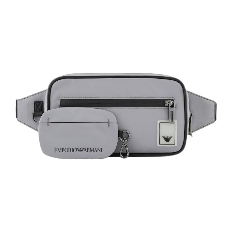 

Emporio Armani Logo Zipper Waist Bag Men waist bag Gray EM000088-AF10146-U8060 Basic Set (Bag+Dust Bag)