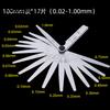100mm Length Metric Feeler Gauge 17 Blade Gap Filler 0.02-1.00mm Thickness Measurement Layout Tool