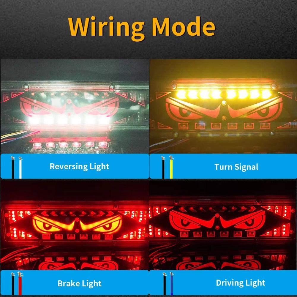 Creative 12-24v Devil's Eye Truck Light Universal Multi-Mode Truck Taillight Safety Warning Lamps Car Decor