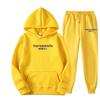Independent Station Europe and the United States popular women's clothing letter printing hooded sweater fashion casual hair grabbing trousers set