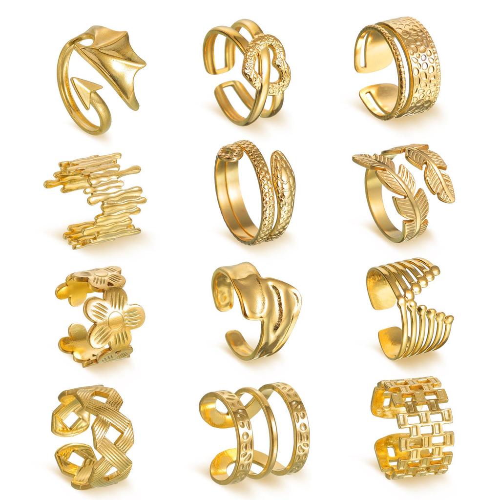 Adjustable Non-Fade Electroplated Couple's Ring