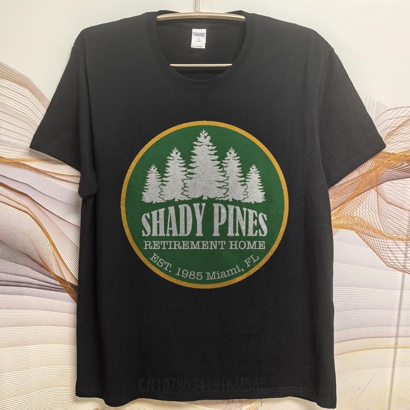 Men Tshirt Fashion Tshirt Unisex Summer Men T Shirt Shady Pines Retirement Home Logo Design Short Sleeve Workout O Neck Tshirt