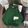 "Weicher Pullover mit Samtfutter: Trendy langärmliges Kapuzenoberteil im koreanischen Stil für Studentinnen"