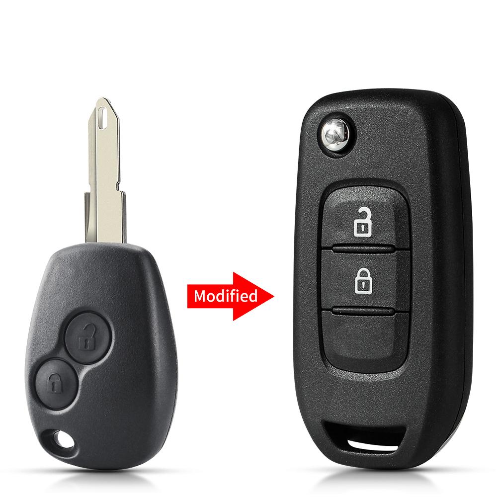 KEYYOU 2/3BN For Renault Megan Modus Clio Modus Kangoo Logan Sandero Duster Opel Almera For NISSAN ALMERA Modified Car Key Shell
