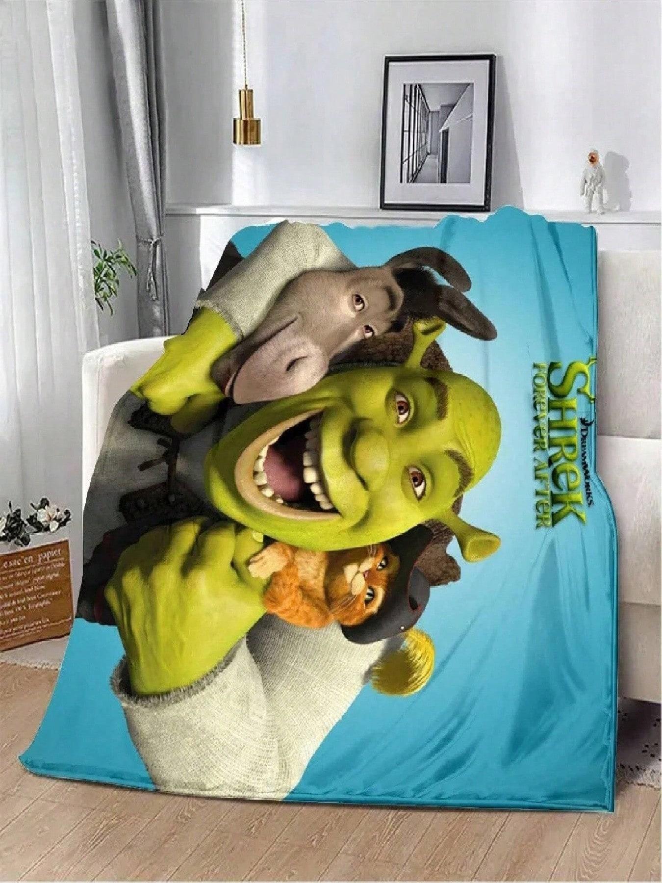 

Смішний S-Шрек Мультфільми Ковдра з принтом, Ковдри для пікніка, Тепла, Зручна, Домашня подорож 75X95CM сірий колір