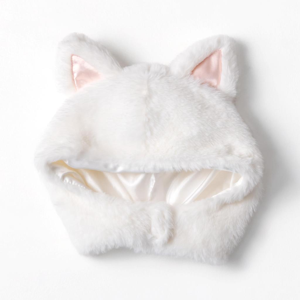 Clearstone Cosplay Halloween Fluffy White Headgear, Cat, Kids,