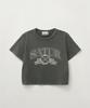 Seteo (W) Arch Logo Pigment Washed Short Sleeve T-Shirt Charcoal
