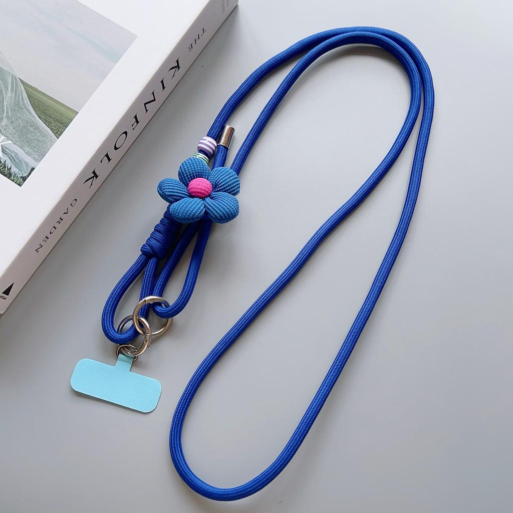 Fashionable Flower Double-Sided Adjustable Mobile Phone Universal Lanyard, Diagonal Long Lanyard Anti-Loss Hanging Piece