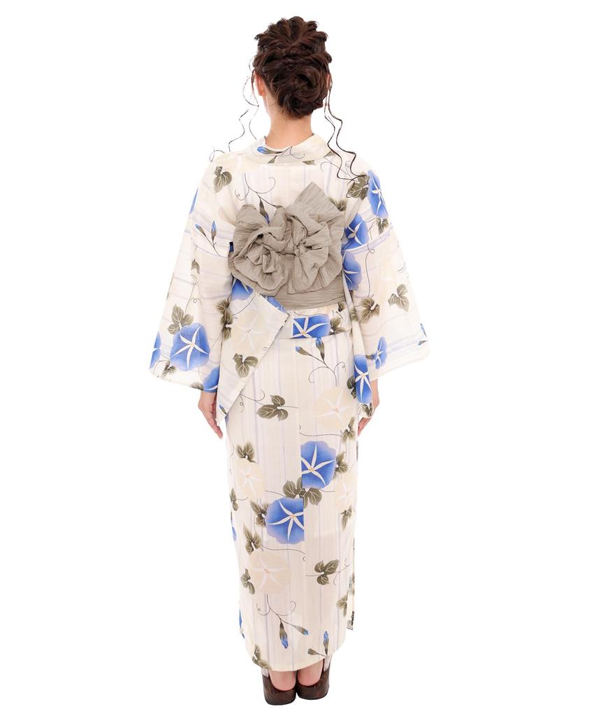 Yukata Change Set Heiko E Cool Summer One Size Fits [KYOETSU] Set, Weave, Unbleached, 2-piece (Yukata, Obi) Women's (9. Shirt, Most)