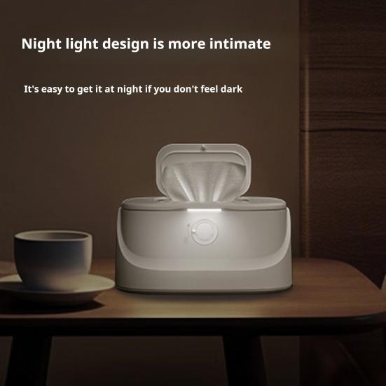 Wipes Warmer with Stainless Steel Top Heating 3 Adjustable Levels Indicator Light