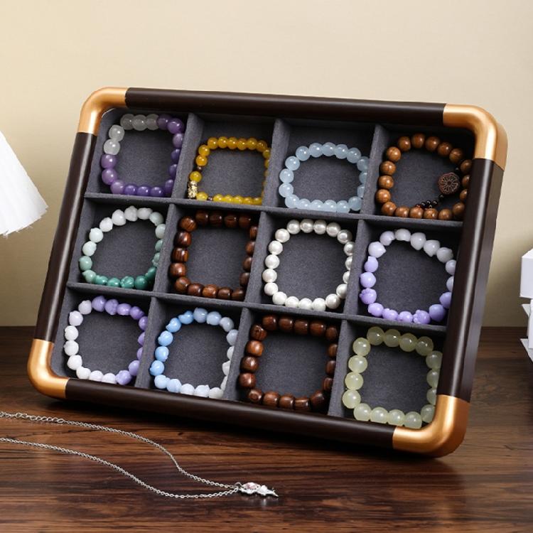 Jewelry Display Tray with Protective Velvets Lining Jewellery Holder Accessory Presentation Stand for Home or Shop Use