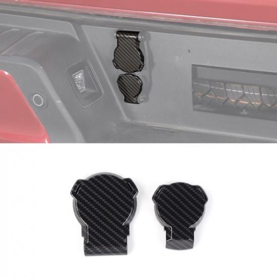 2x Carbon Fiber Trailer Power Outlet Cover Hitch Plug Trim for Ford F150 +