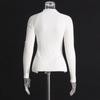 2026 Summer Women's Elegant Hollow Twist Knit Sweater - Slimming Waist, Half High Collar Knitwear