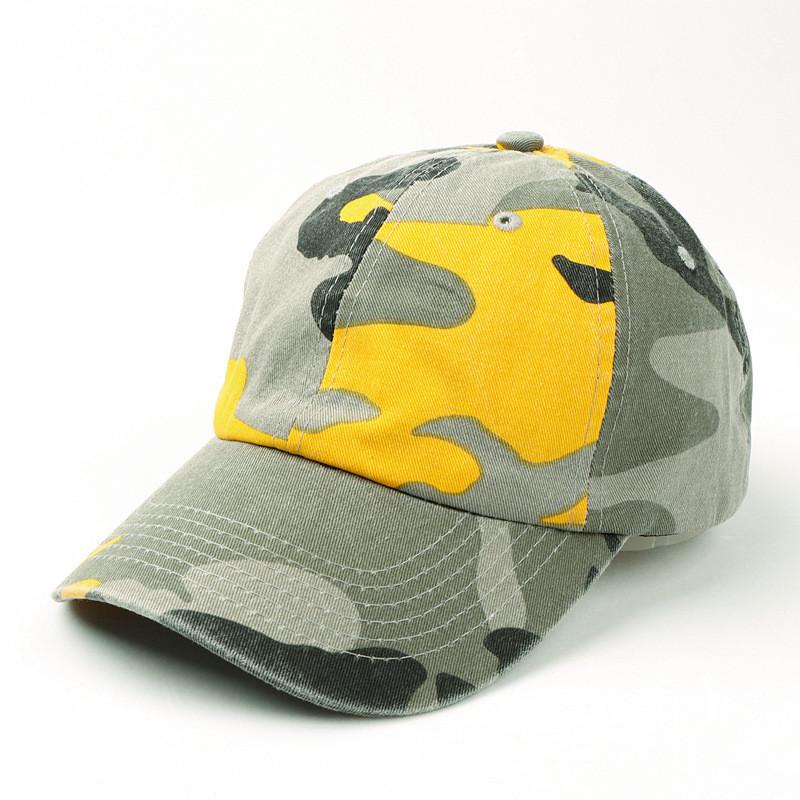 Cotton Washable Camouflage Baseball Cap With Curved Brim For Summer Casual Wear