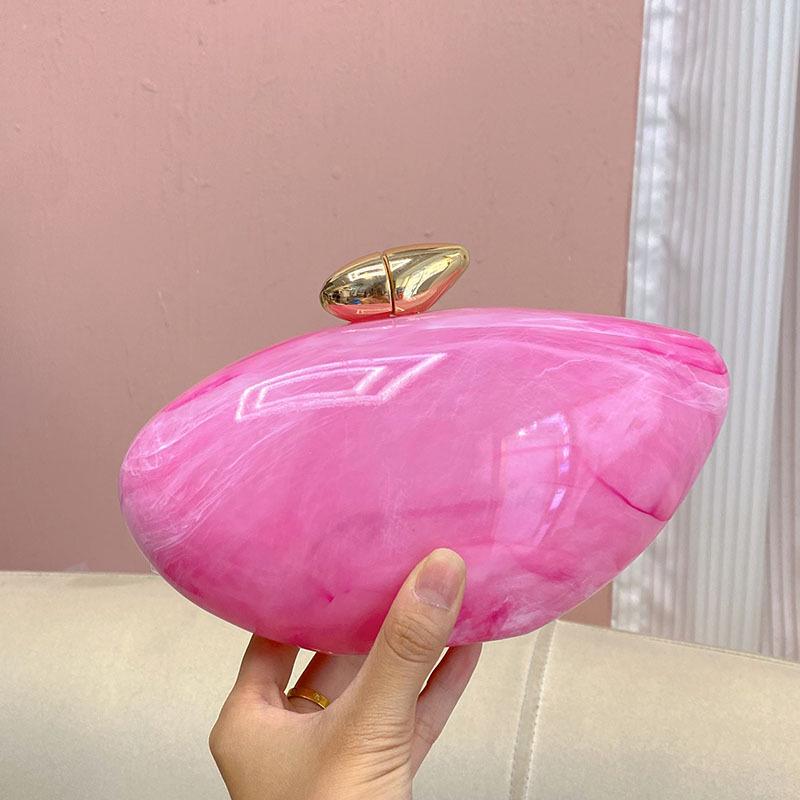 Chic Marmor Akrylväska: Elegant Gåsäggsdesign, Mångsidig Handhållen eller Crossbody Kvällsaccessoar