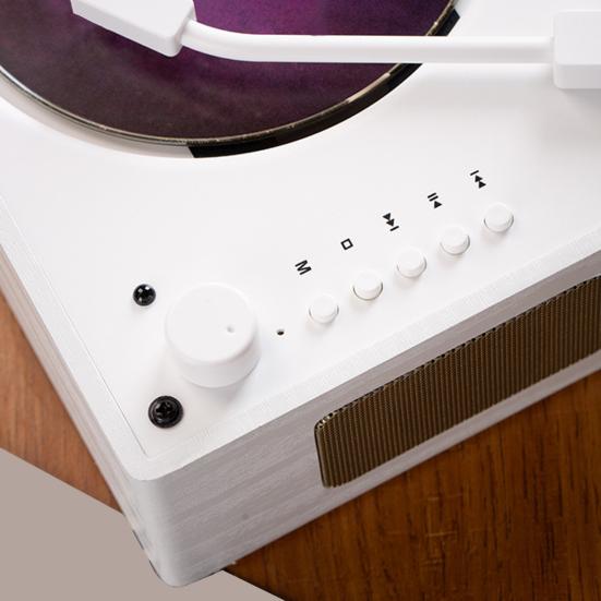 Retro Bærbar Musikafspiller med Højttaler, Bluetooth-kompatibel Skrivebordsafspiller med Fjernbetjening til Hjemmet, Understøtter USB/Type-C