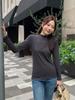 Women’s Slim Fit Brushed Fleece Lined Stand Collar T-Shirt with Long Sleeves for Spring, Autumn, and Winter.
