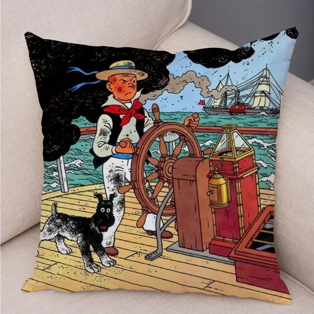 Federa Cuscino con Stampa Carlino Cartone Animato per Camera Bambini Casa Auto Divano Decorazione Adorabile Cane Animale Federa Cuscino Copricuscino Peluche 45x45cm
