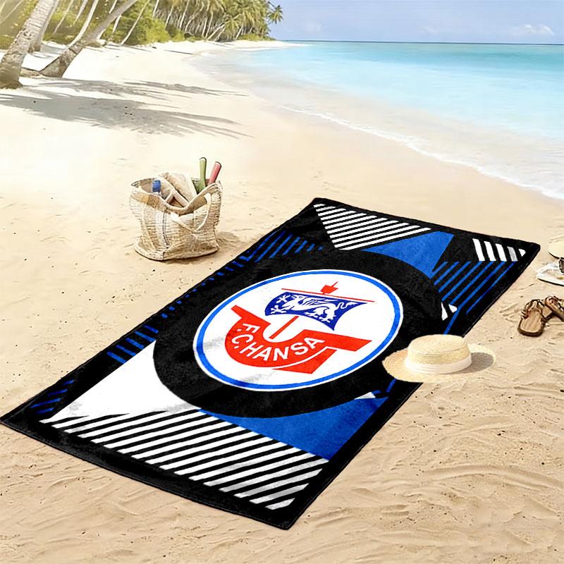 Asciugamano da Spiaggia Stampato FC Hansa Rostock, Asciugamano Grande Morbido Asciugatura Rapida per Spiaggia Campeggio Nuoto