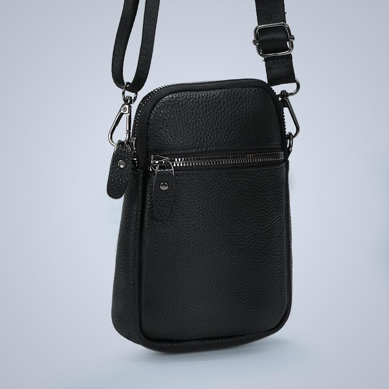 Unisex Large Capacity Leather Crossbody Phone Bag